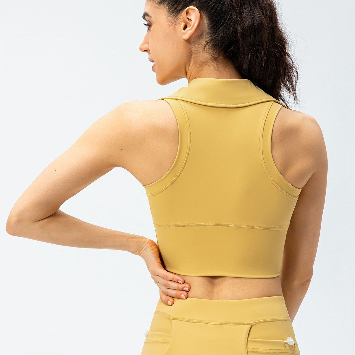 Retro Lapel Collar Cropped Sleeveless Tank Tops