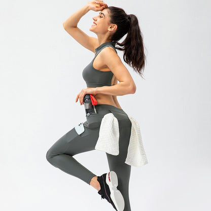 No Front Seam Leggings with Multi-Pockets