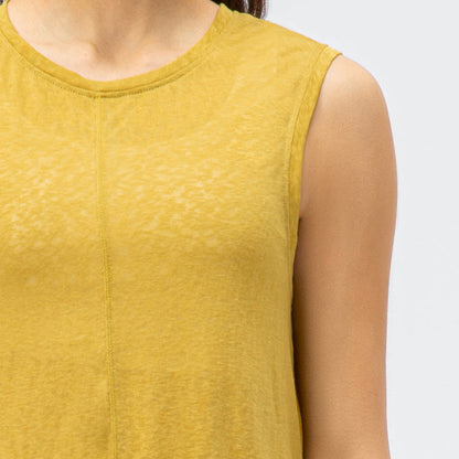 Sleeveless Tank Tops Sheer