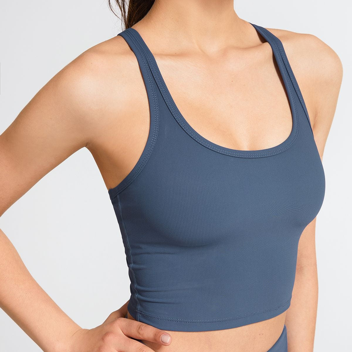 Ribbed Racerback Cropped Tank Tops