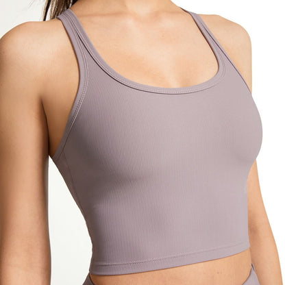 Ribbed Racerback Cropped Tank Tops