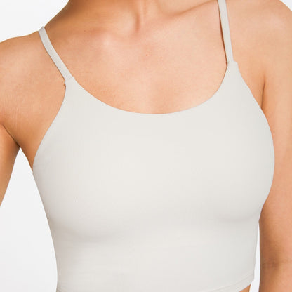 Ribbed Spaghetti Strap Cropped Camisole