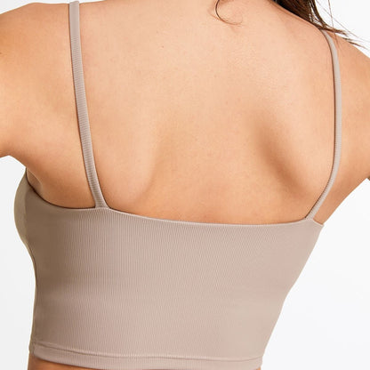 Ribbed Spaghetti Strap Cropped Camisole