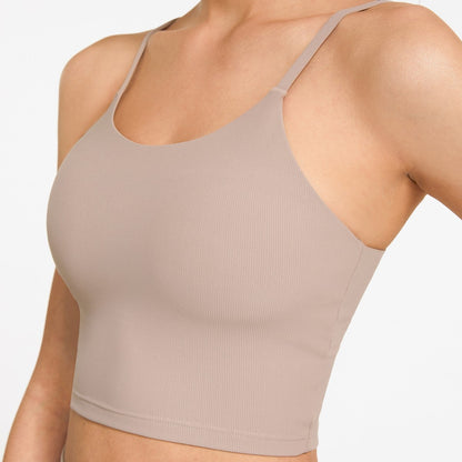 Ribbed Spaghetti Strap Cropped Camisole