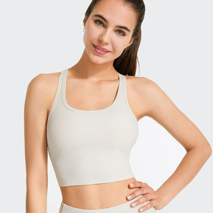 Ribbed Racerback Cropped Tank Tops