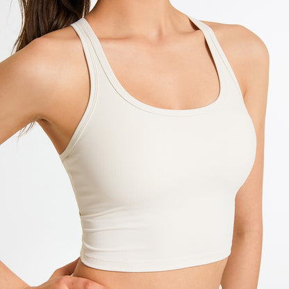 Ribbed Racerback Cropped Tank Tops