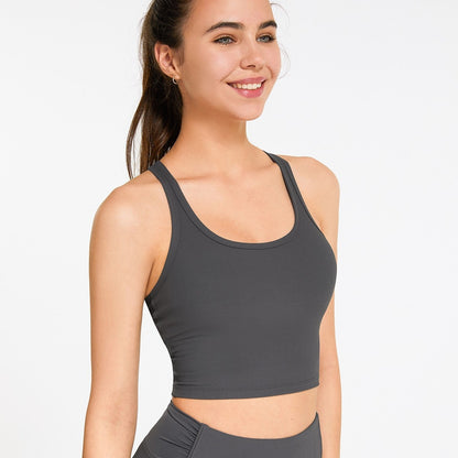 Ribbed Racerback Cropped Tank Tops