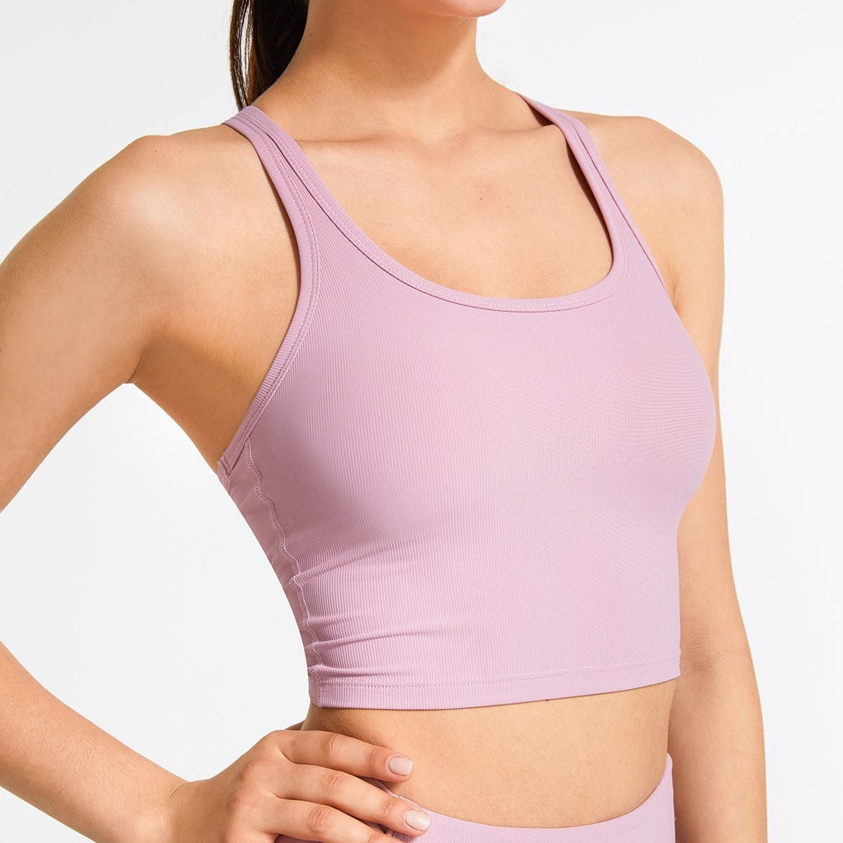 Ribbed Racerback Cropped Tank Tops