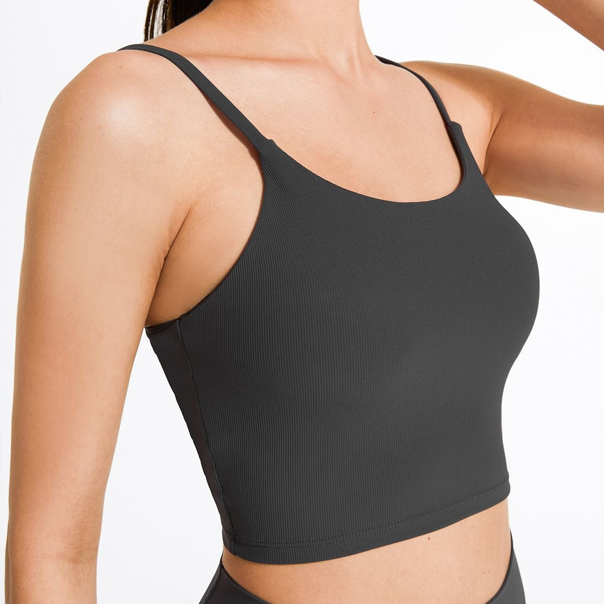 Ribbed Spaghetti Strap Cropped Camisole