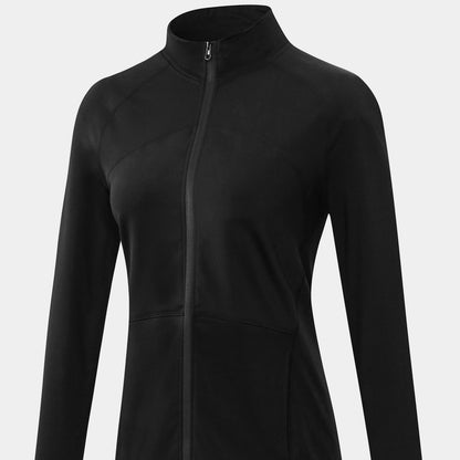 High Collar Full Zip Fleece Lined Track Jacket