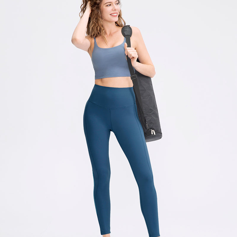 Mesh Insert High-Rise Ankle Leggings