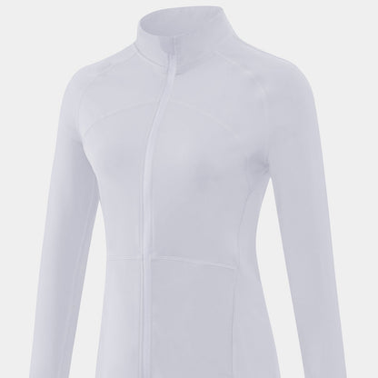 High Collar Full Zip Fleece Lined Track Jacket