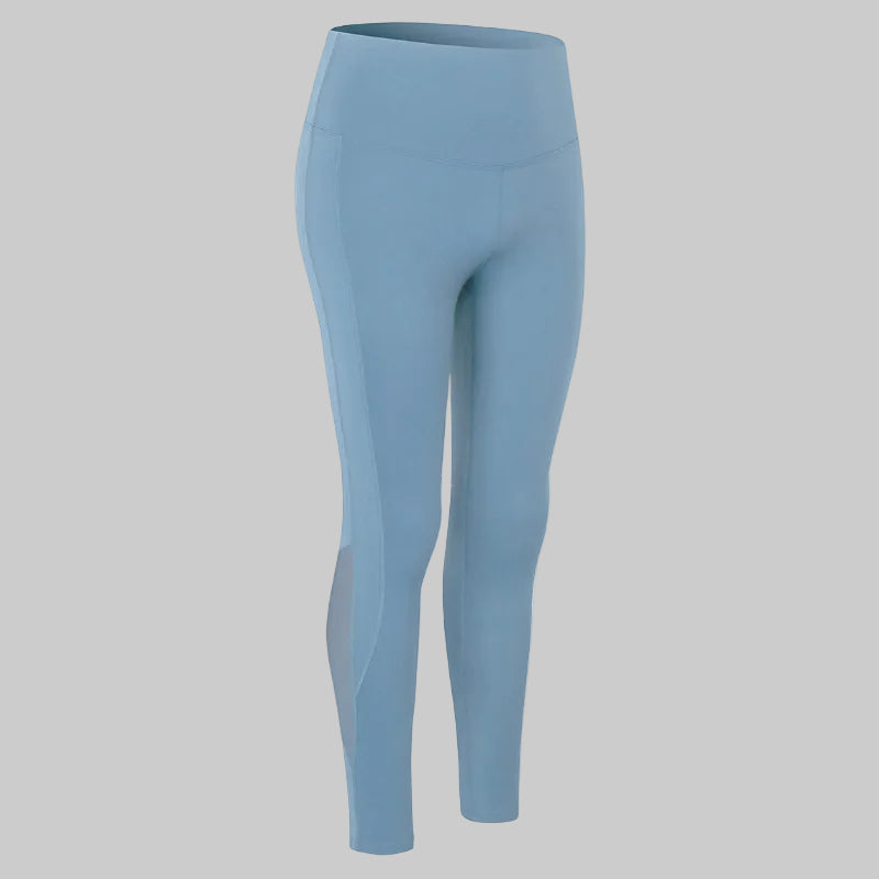 Mesh Insert High-Rise Ankle Leggings