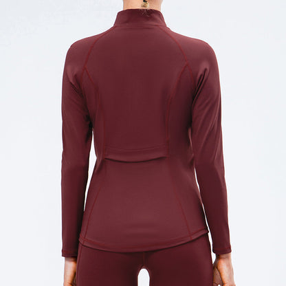 High Collar Full Zip Fleece Lined Track Jacket