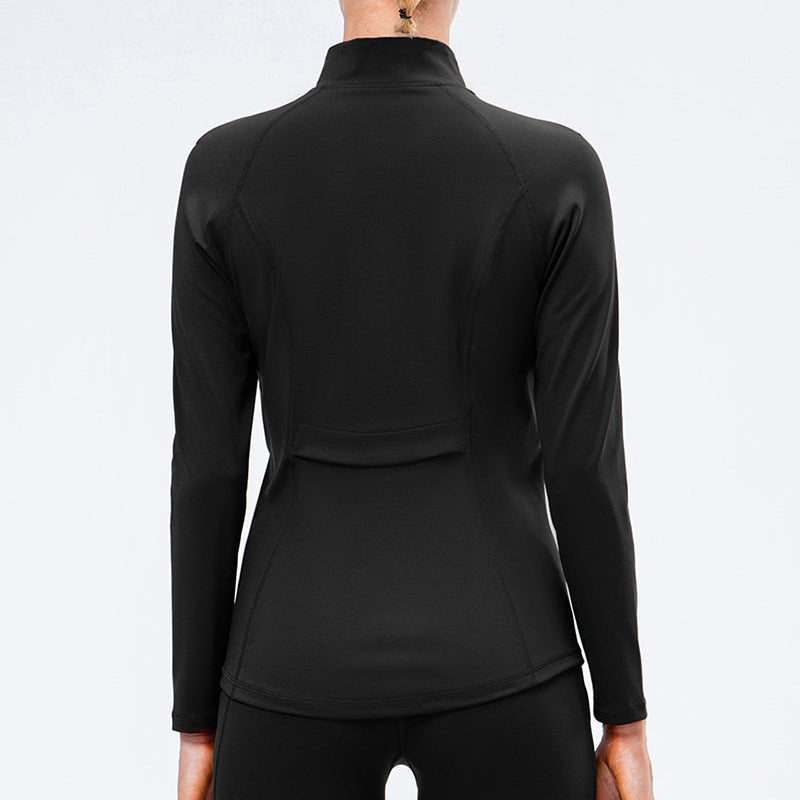 High Collar Full Zip Fleece Lined Track Jacket