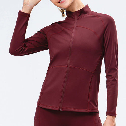 High Collar Full Zip Fleece Lined Track Jacket