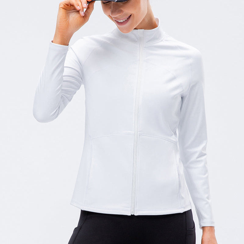 High Collar Full Zip Fleece Lined Track Jacket