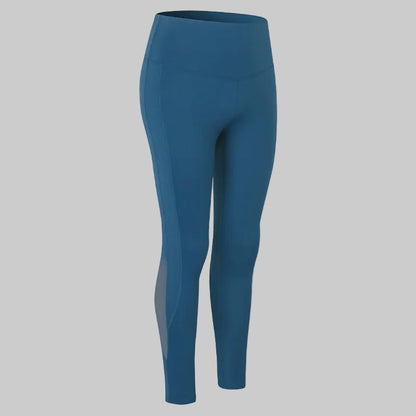 Mesh Insert High-Rise Ankle Leggings