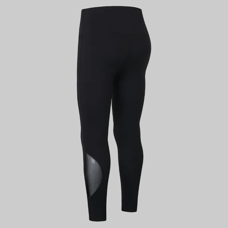 Mesh Insert High-Rise Ankle Leggings