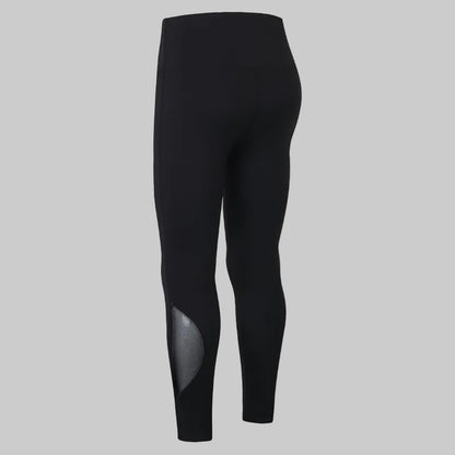 Mesh Insert High-Rise Ankle Leggings
