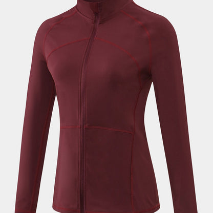 High Collar Full Zip Fleece Lined Track Jacket