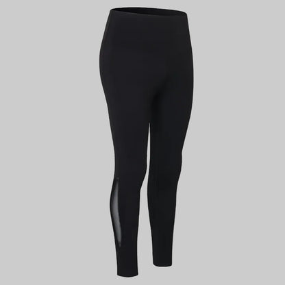 Mesh Insert High-Rise Ankle Leggings