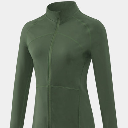 High Collar Full Zip Fleece Lined Track Jacket