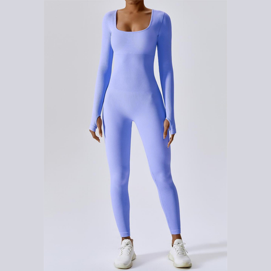 Fitted Seamless Long Sleeve Jumpsuits