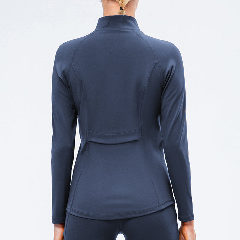 High Collar Full Zip Fleece Lined Track Jacket