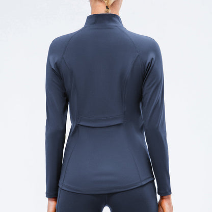 High Collar Full Zip Fleece Lined Track Jacket