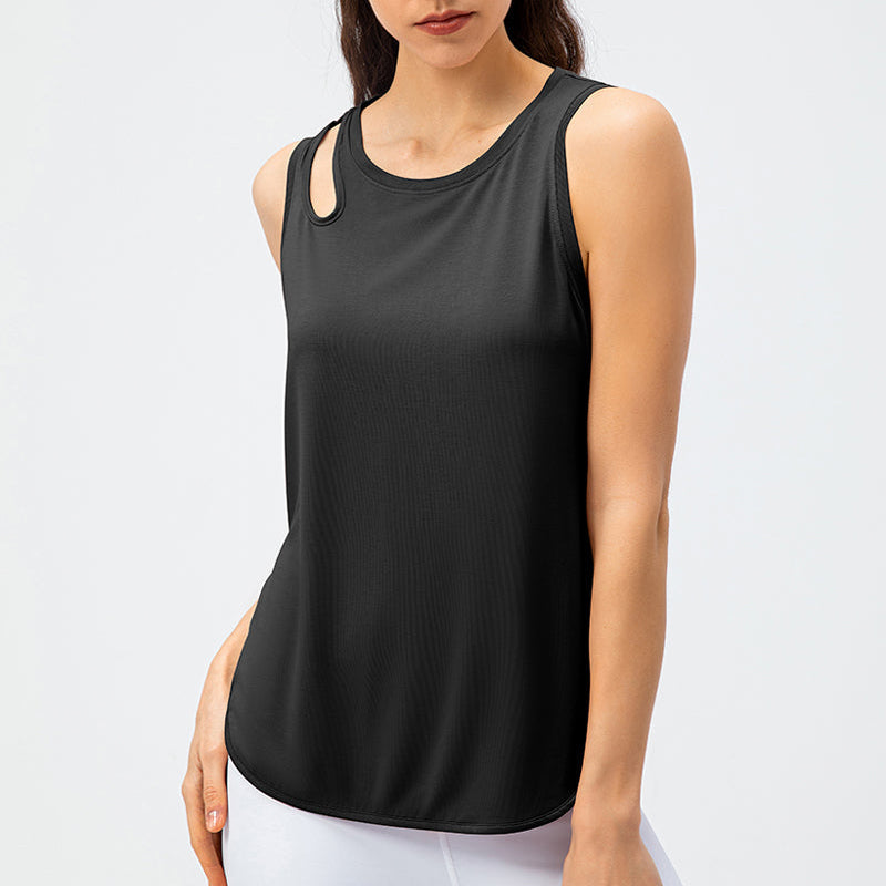 Stylish Shoulder Hollow-Carved Tank Tops