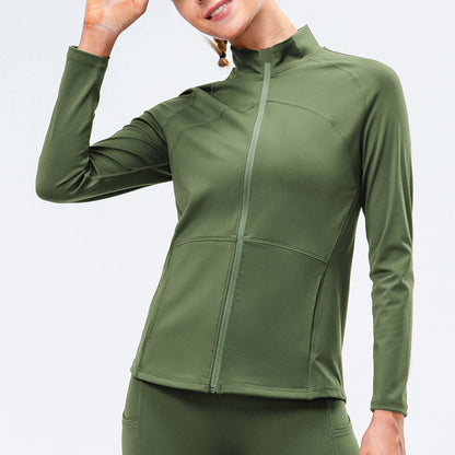 High Collar Full Zip Fleece Lined Track Jacket