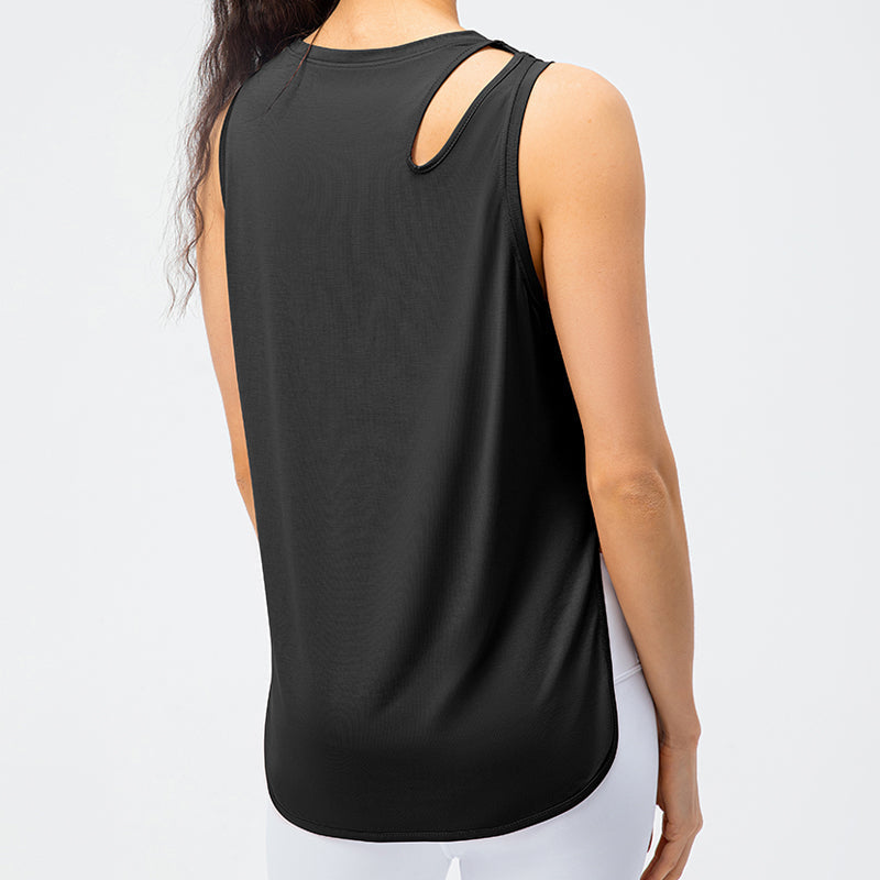 Stylish Shoulder Hollow-Carved Tank Tops