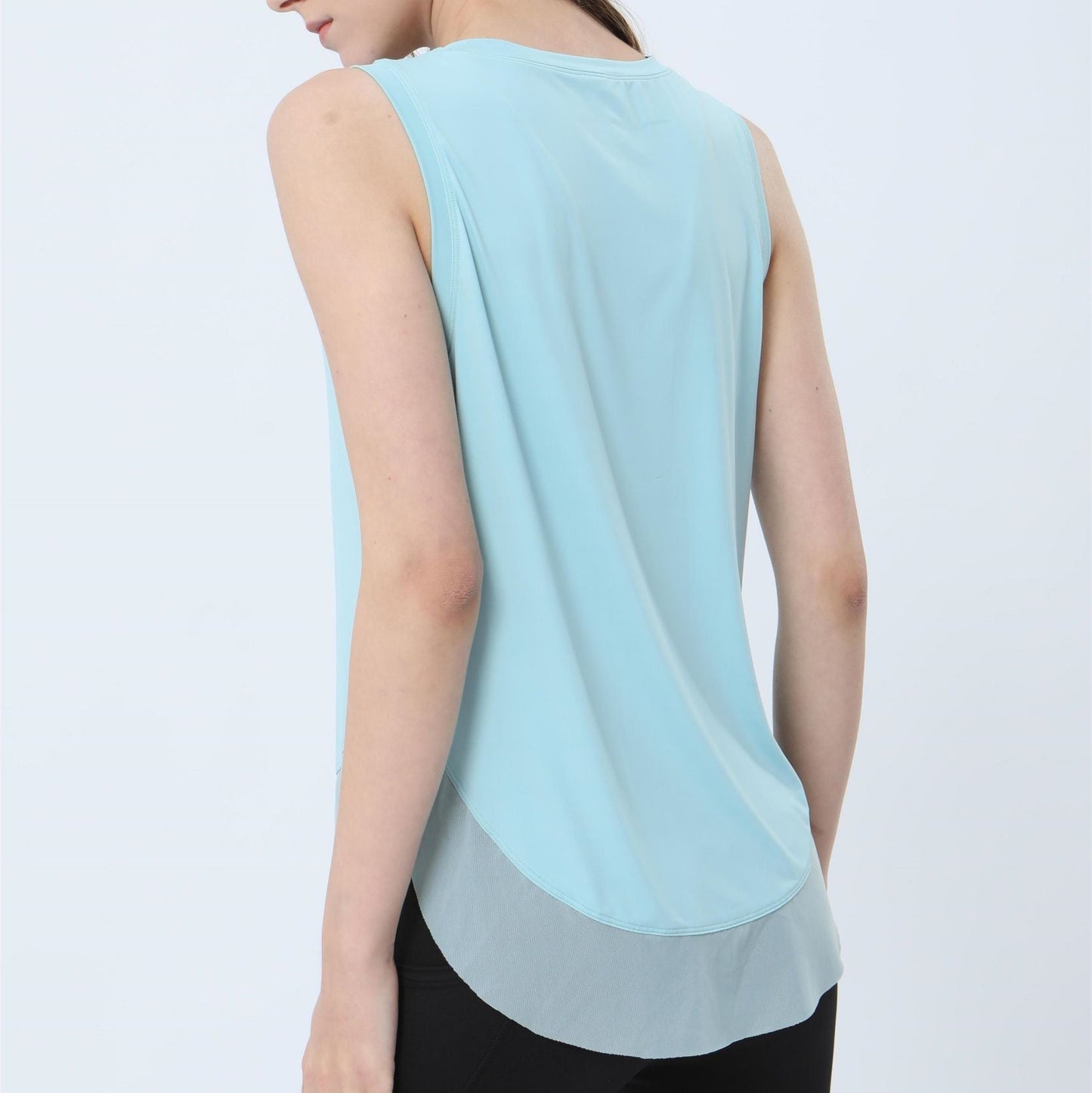 Breathable Mesh Panel Tank Top