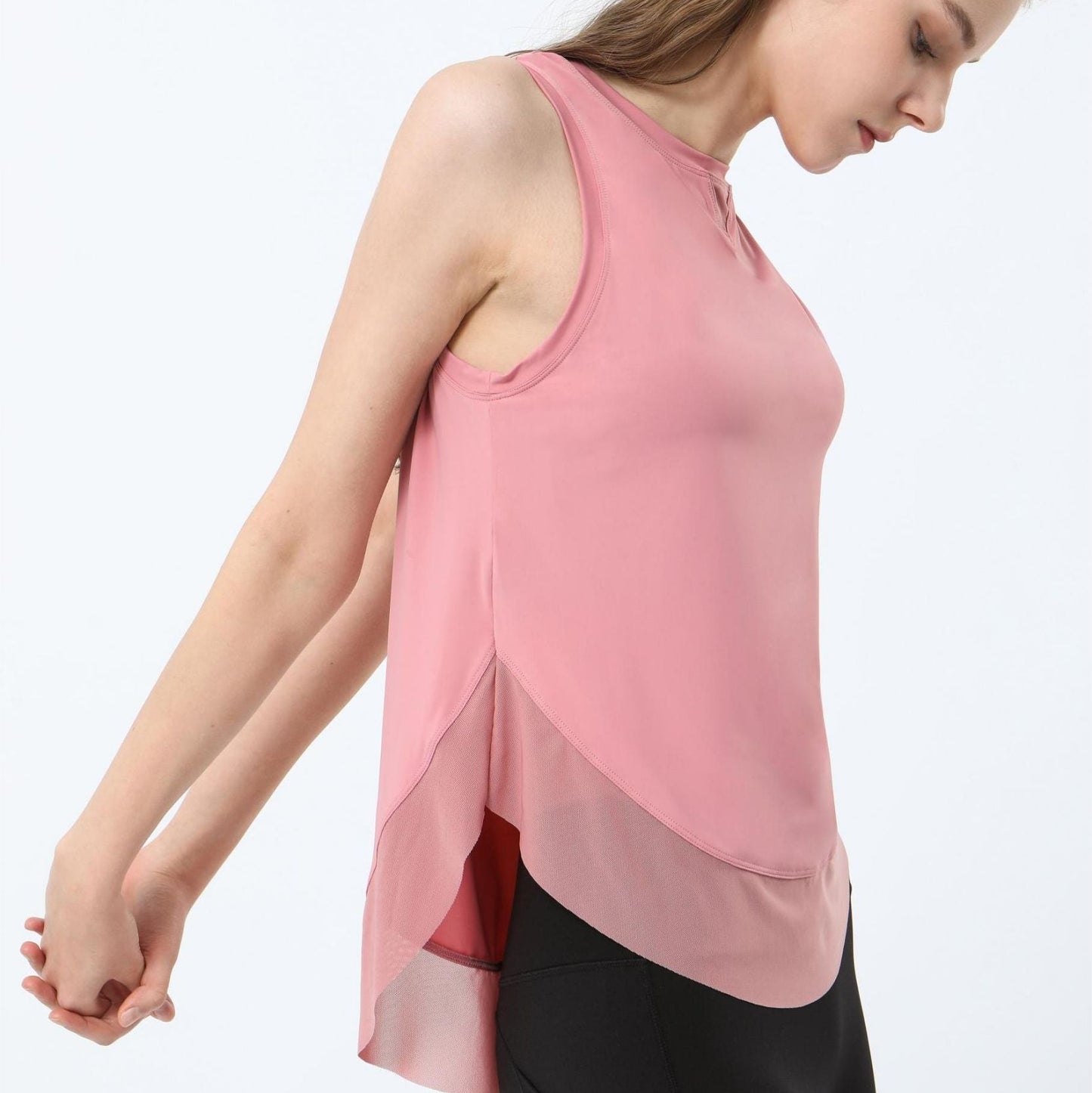 Breathable Mesh Panel Tank Top