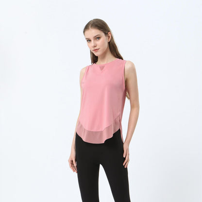 Breathable Mesh Panel Tank Top