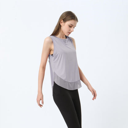 Breathable Mesh Panel Tank Top