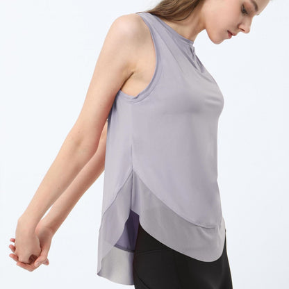 Breathable Mesh Panel Tank Top