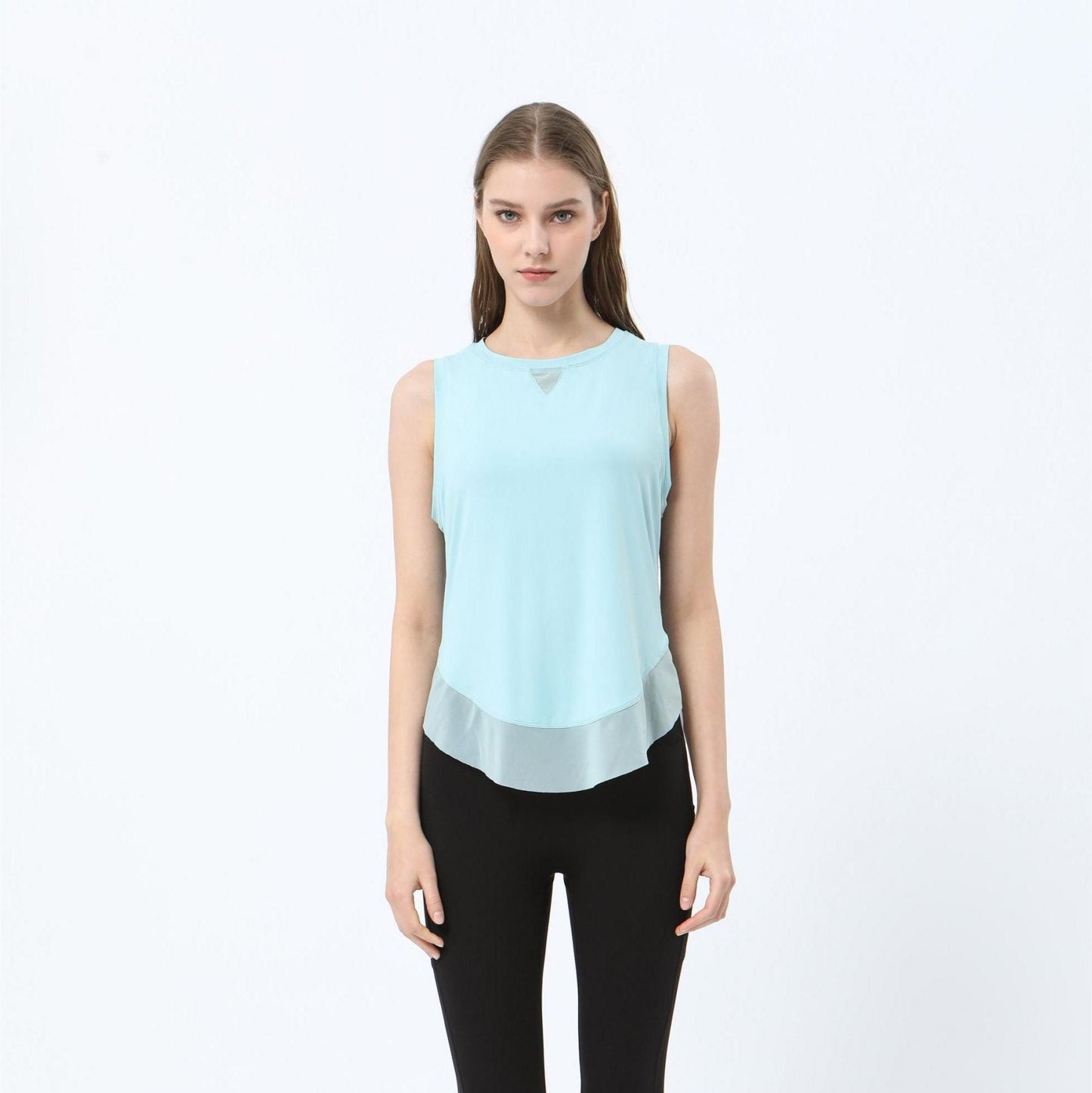 Breathable Mesh Panel Tank Top