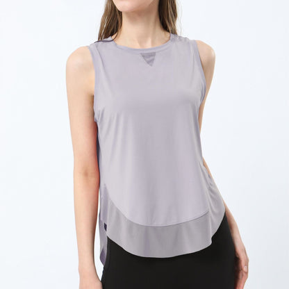 Breathable Mesh Panel Tank Top