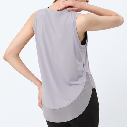 Breathable Mesh Panel Tank Top