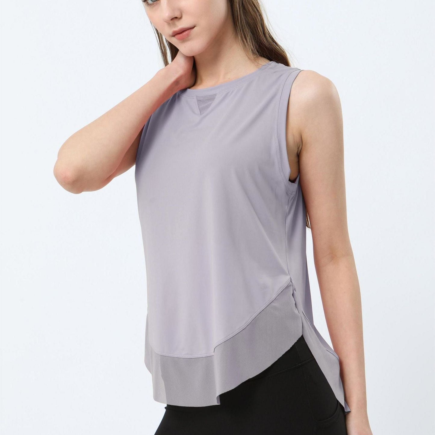 Breathable Mesh Panel Tank Top