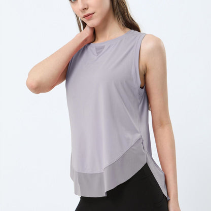 Breathable Mesh Panel Tank Top