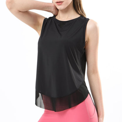 Breathable Mesh Panel Tank Top