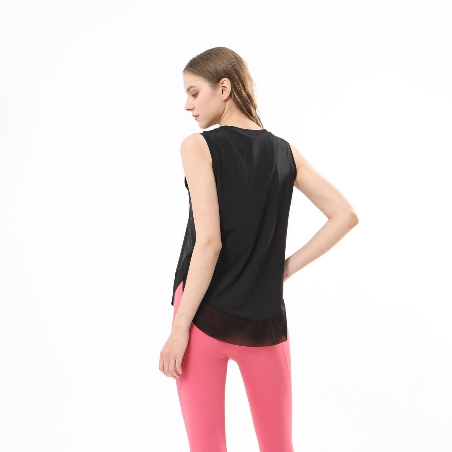 Breathable Mesh Panel Tank Top