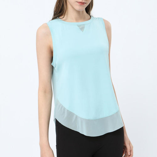 Breathable Mesh Panel Tank Top