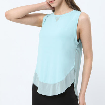 Breathable Mesh Panel Tank Top