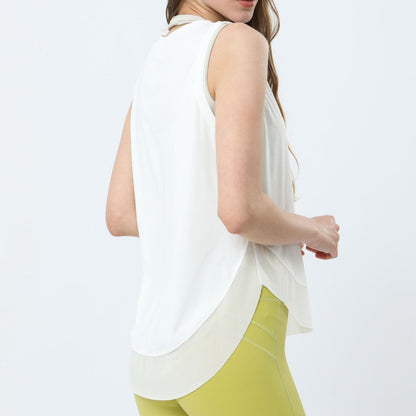 Breathable Mesh Panel Tank Top