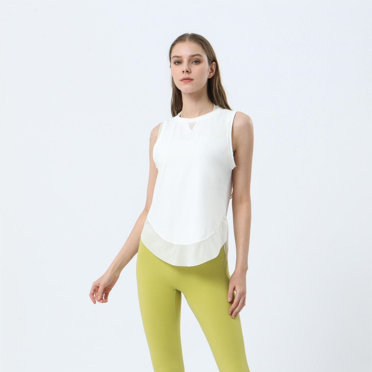 Breathable Mesh Panel Tank Top