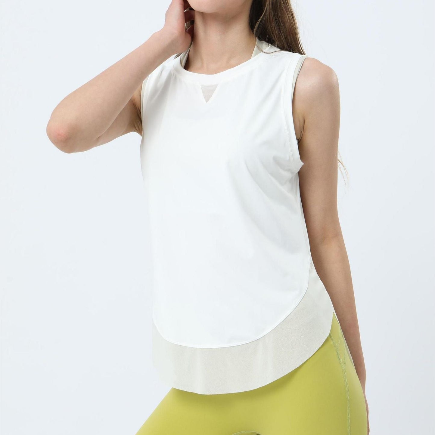 Breathable Mesh Panel Tank Top